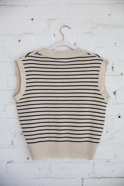 Striped Collared Vest Top