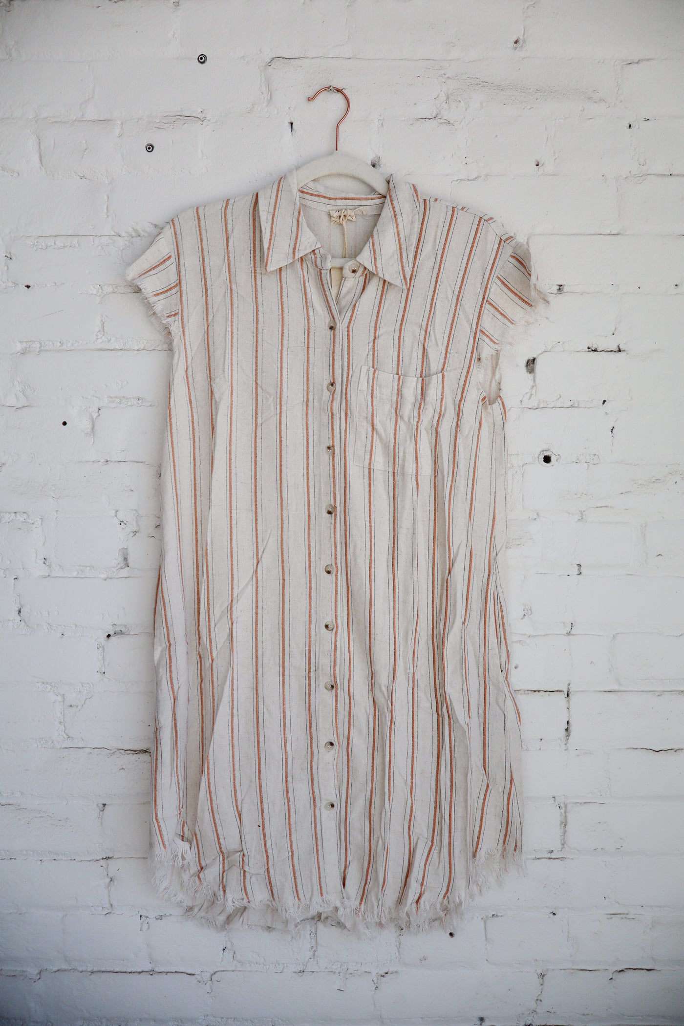 Frayed Edge Shirt Dress