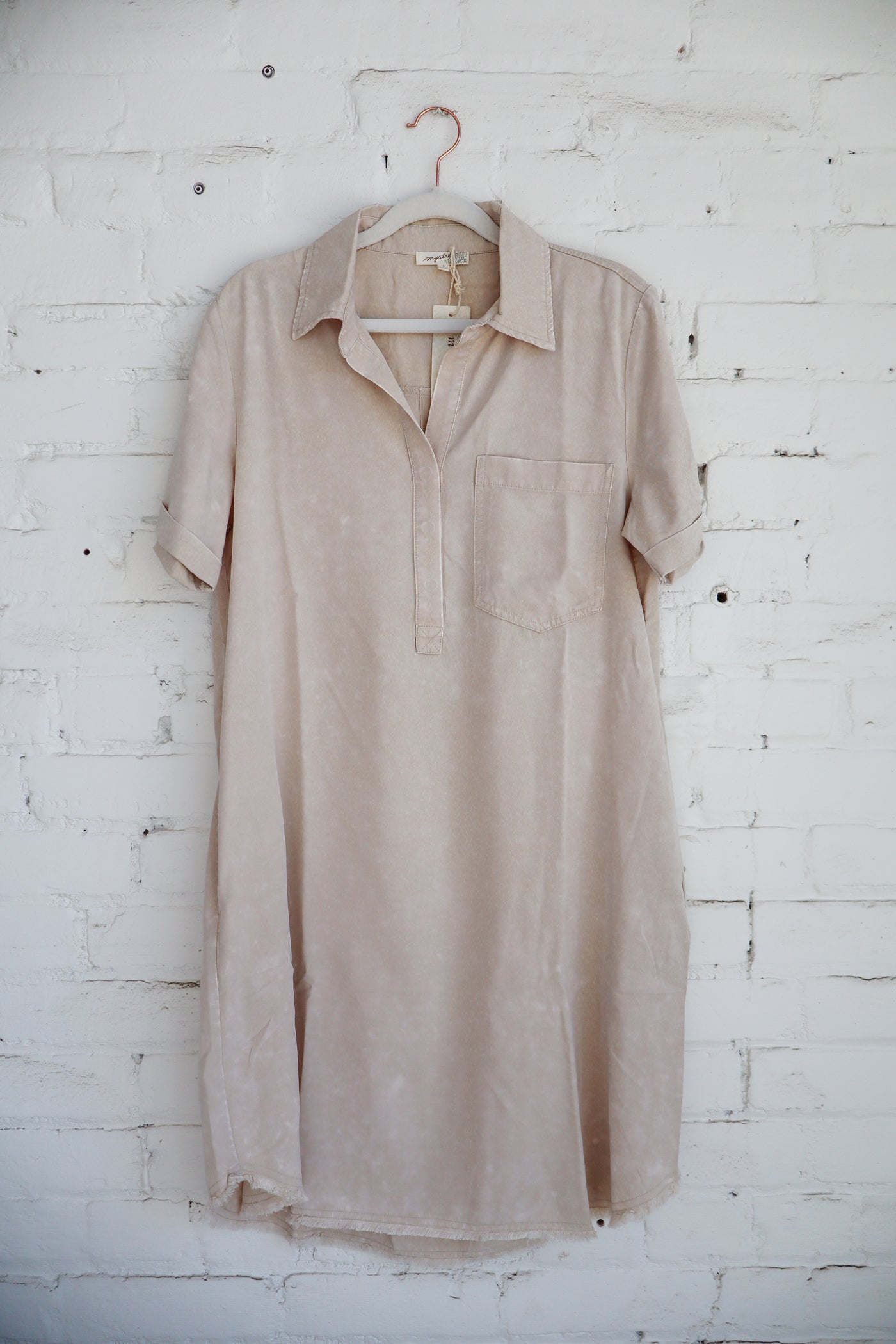 Rolled Up Sleeve Dress