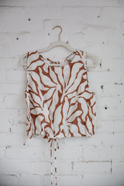 Taupe Ivory Sleeveless Boxy Top