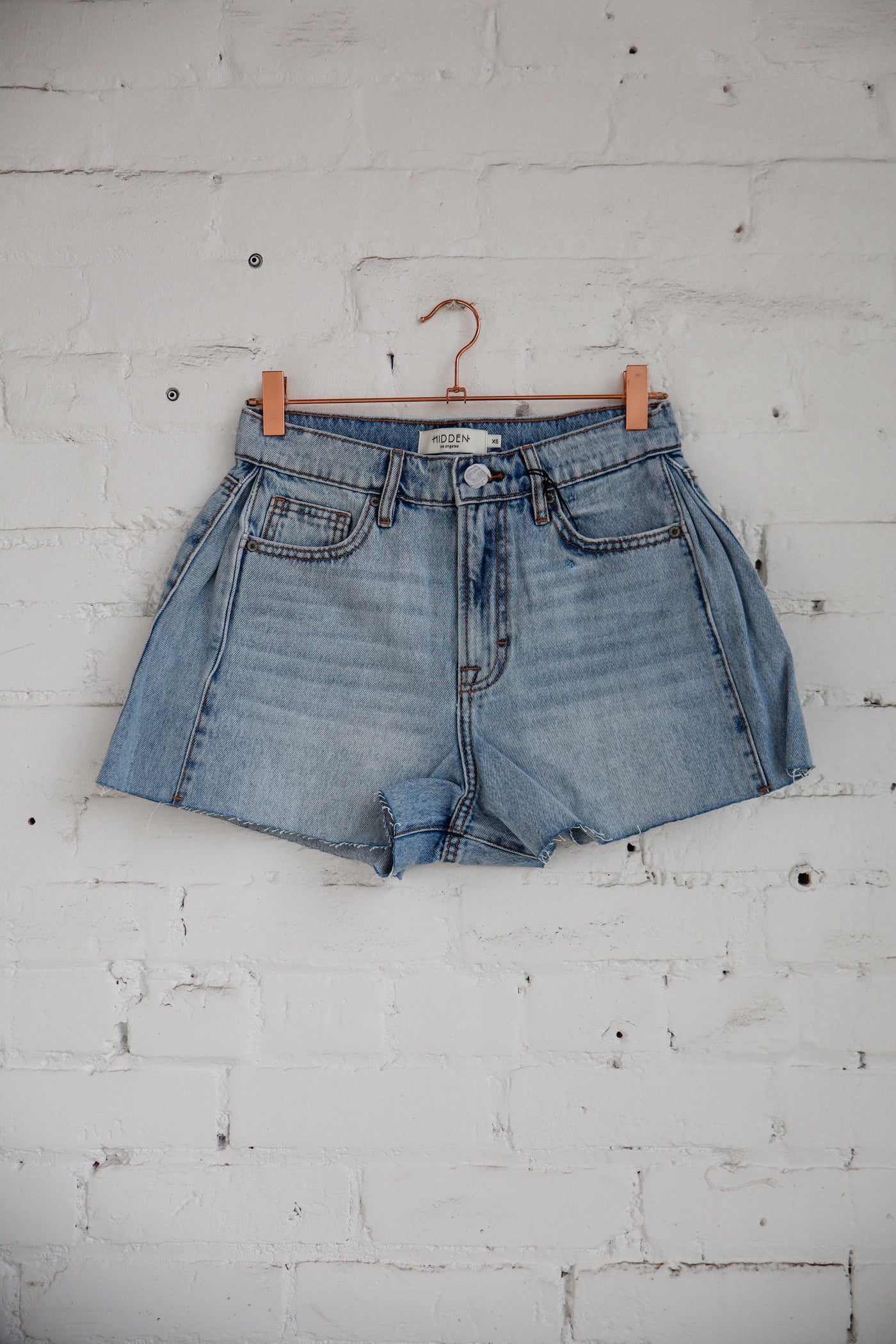 Ava High Rise A-Line Denim Shorts