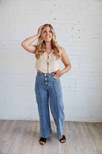 Wide Hem Denim Pants