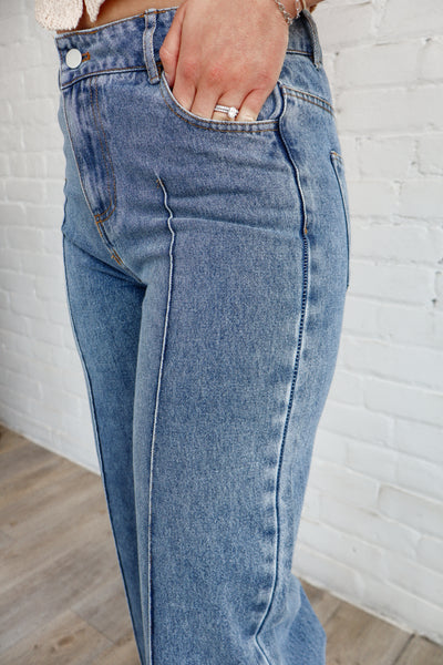Wide Hem Denim Pants