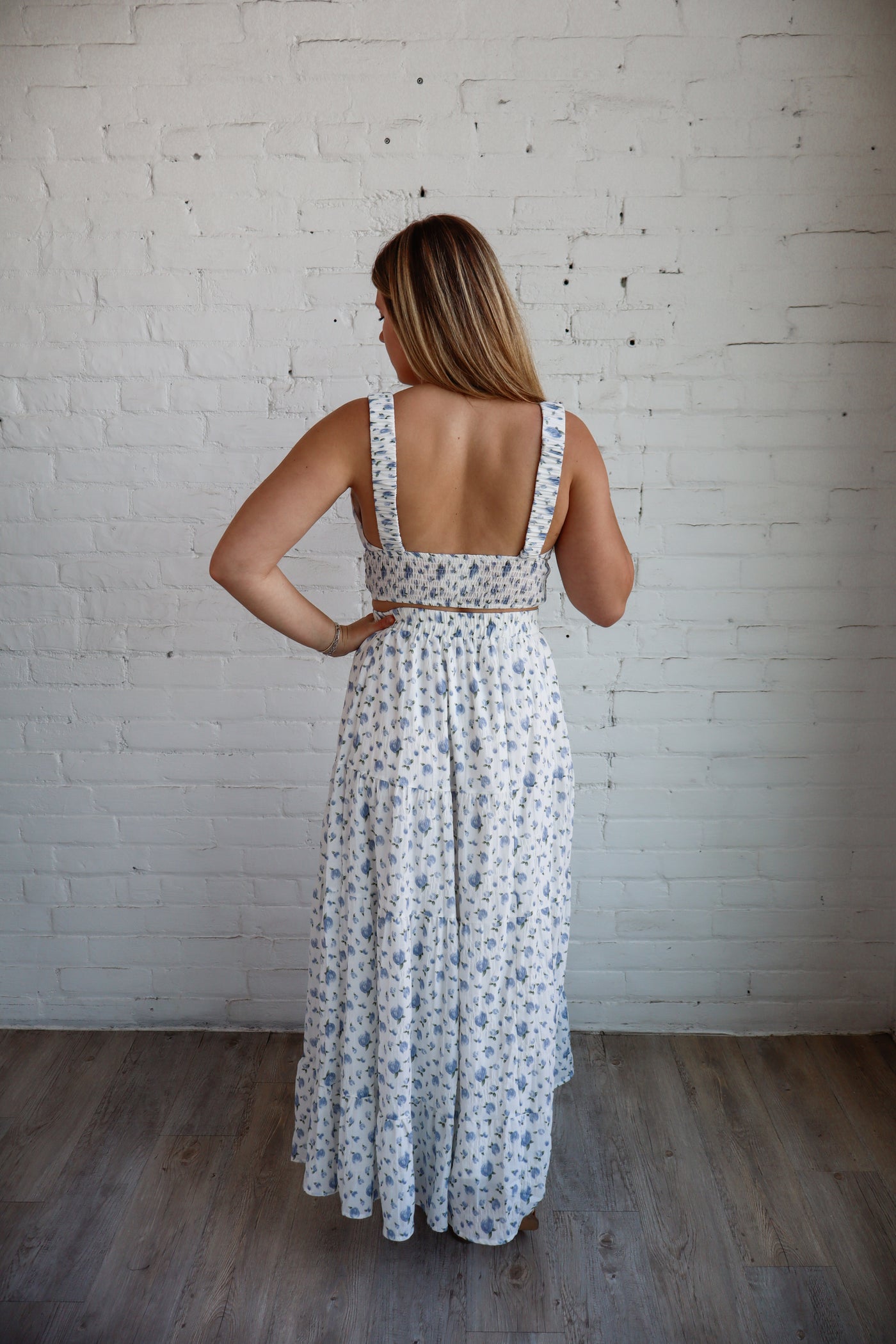 Delicate Floral Top & Skirt Set