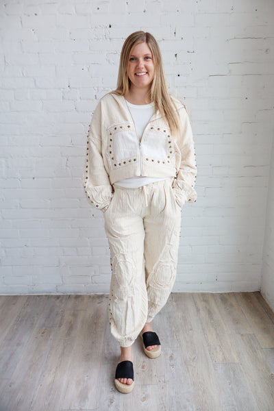 Gauze Balloon Sleeve Hoodie