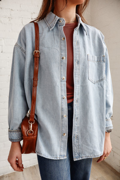 Washed Denim Button-Up