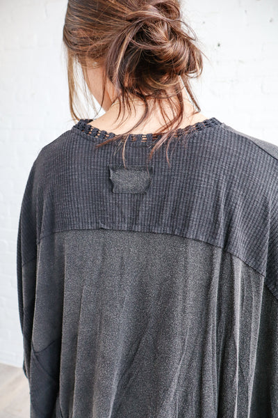 Black Knit Oversized Top