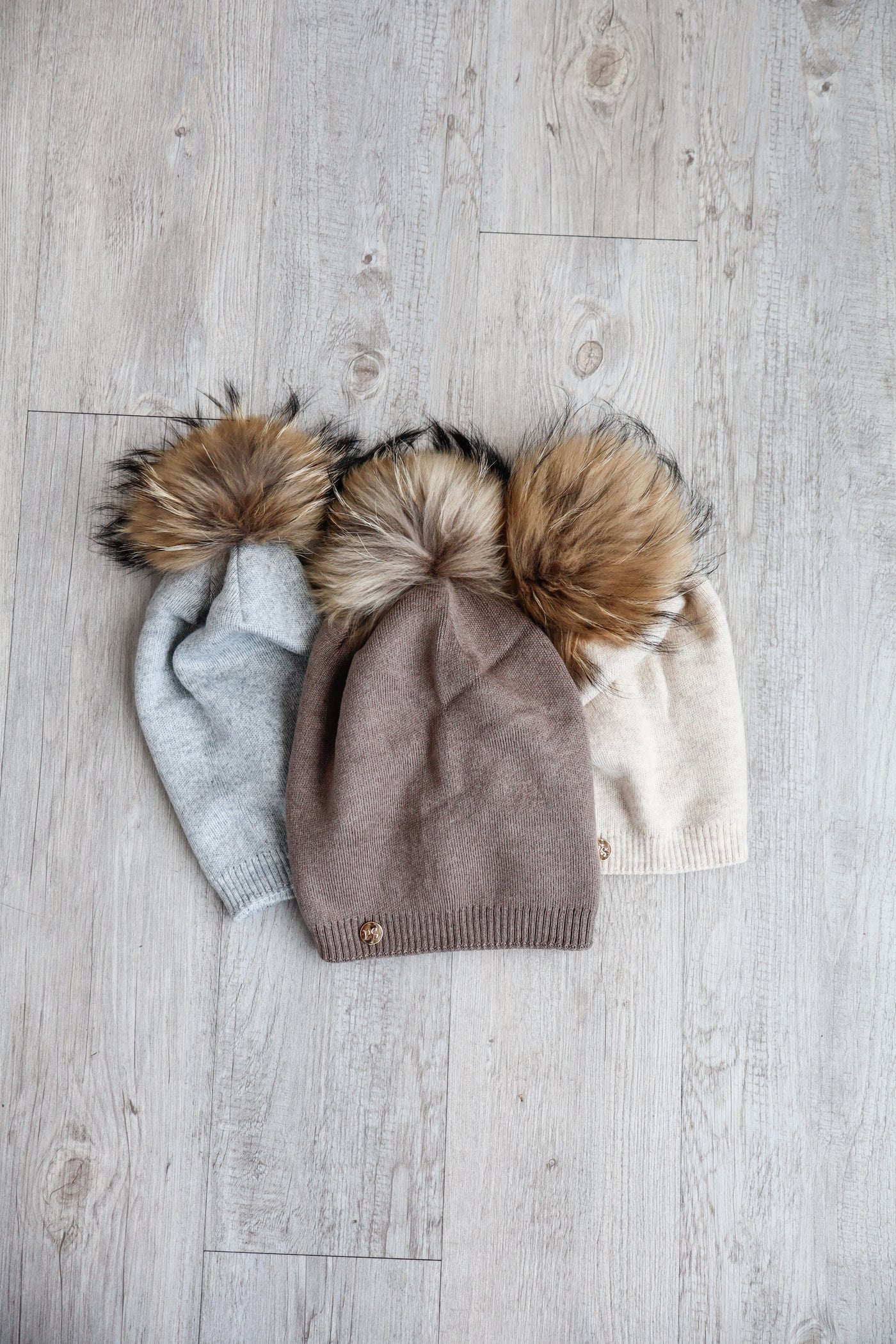 Fine Knit Fur Pom Beanie