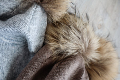 Fine Knit Fur Pom Beanie