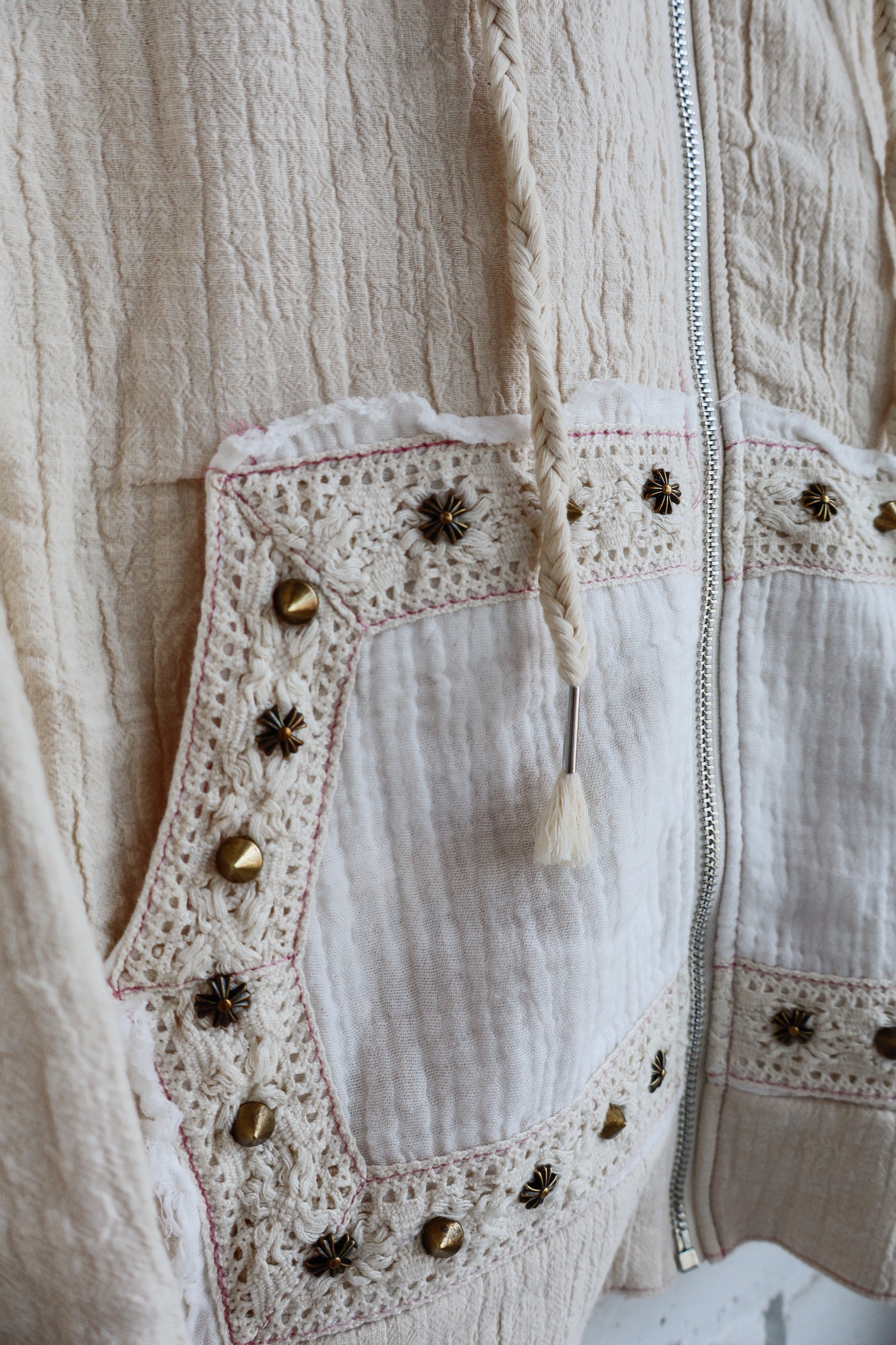 Gauze Balloon Sleeve Hoodie