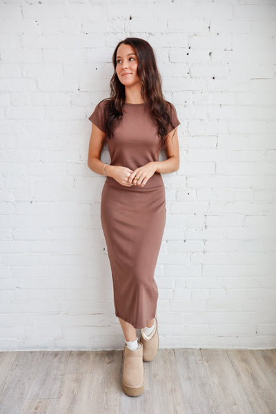 Short Sleeve Bodycon Midi Dress