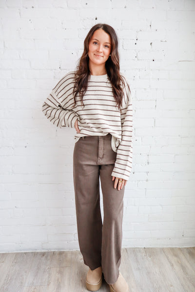 Brown Wide Leg Denim