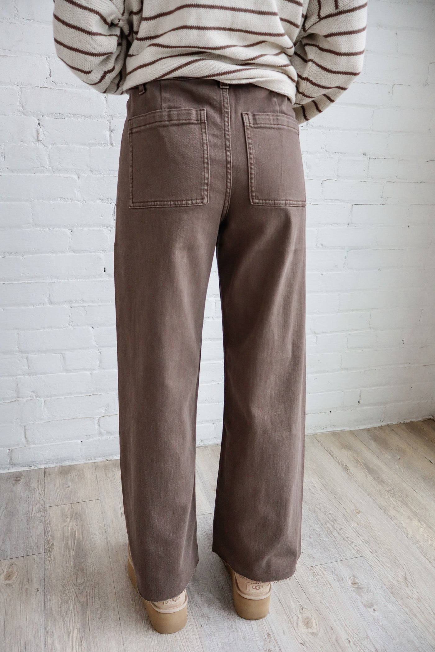 Brown Wide Leg Denim