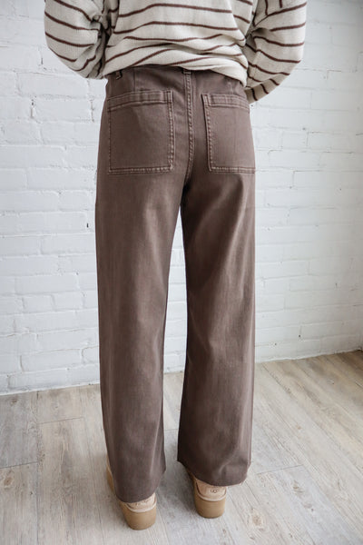 Brown Wide Leg Denim