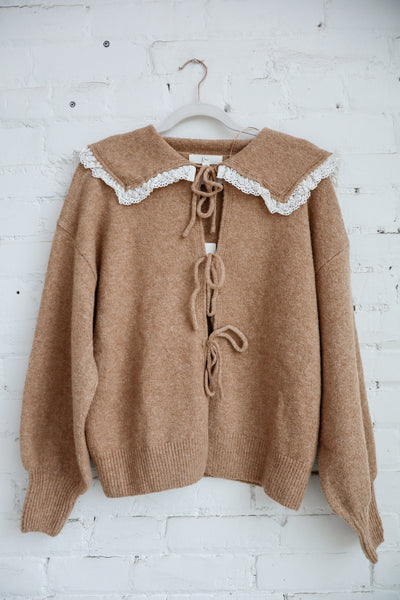 Oversized Lace Collar Cardigan