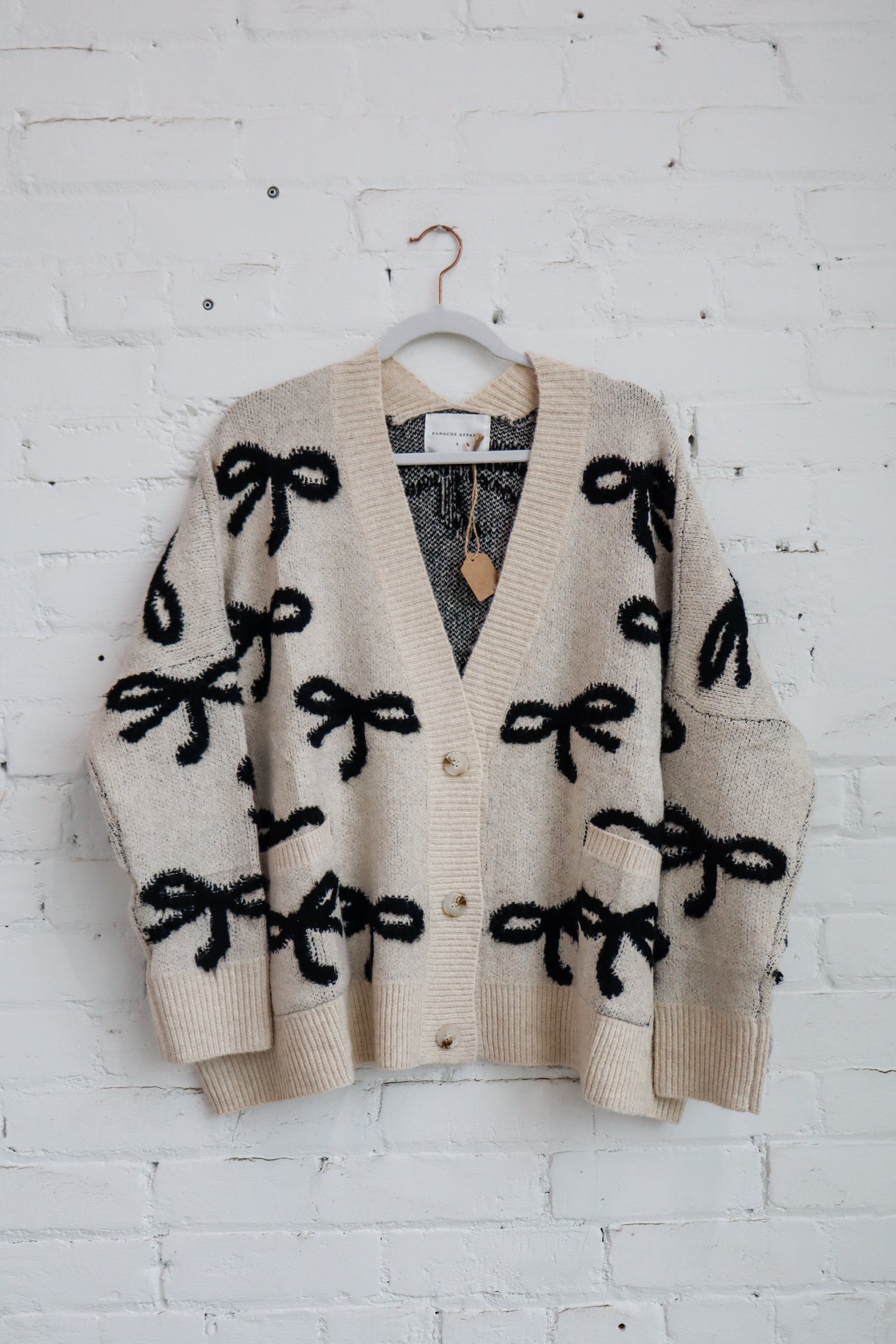 Tan & Black Bow Cardigan