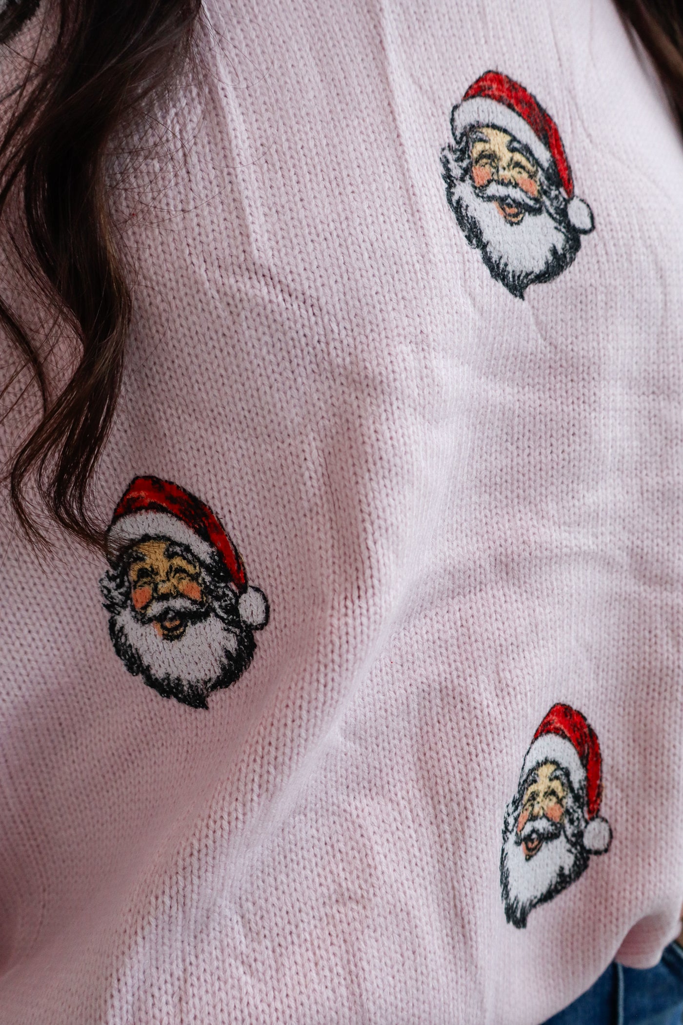 Light Pink Santa Sweater