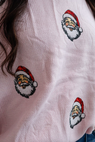 Light Pink Santa Sweater