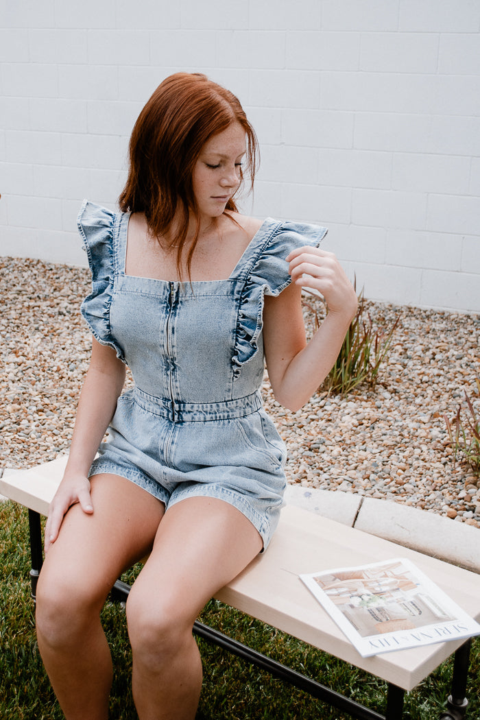Wildflower Denim Romper