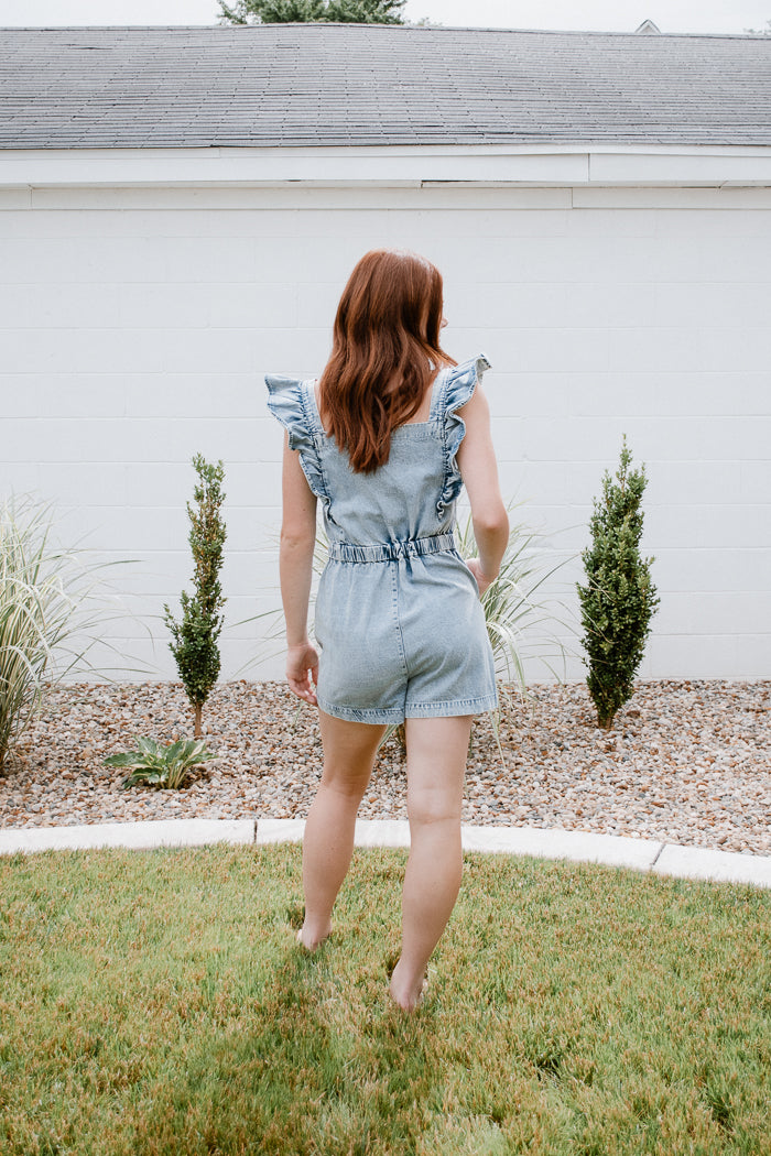 Wildflower Denim Romper