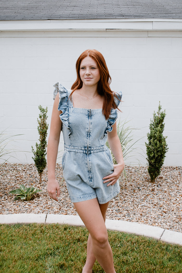 Wildflower Denim Romper
