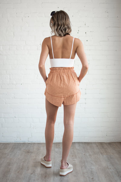Peachy Hi-Rise Paper Bag Shorts